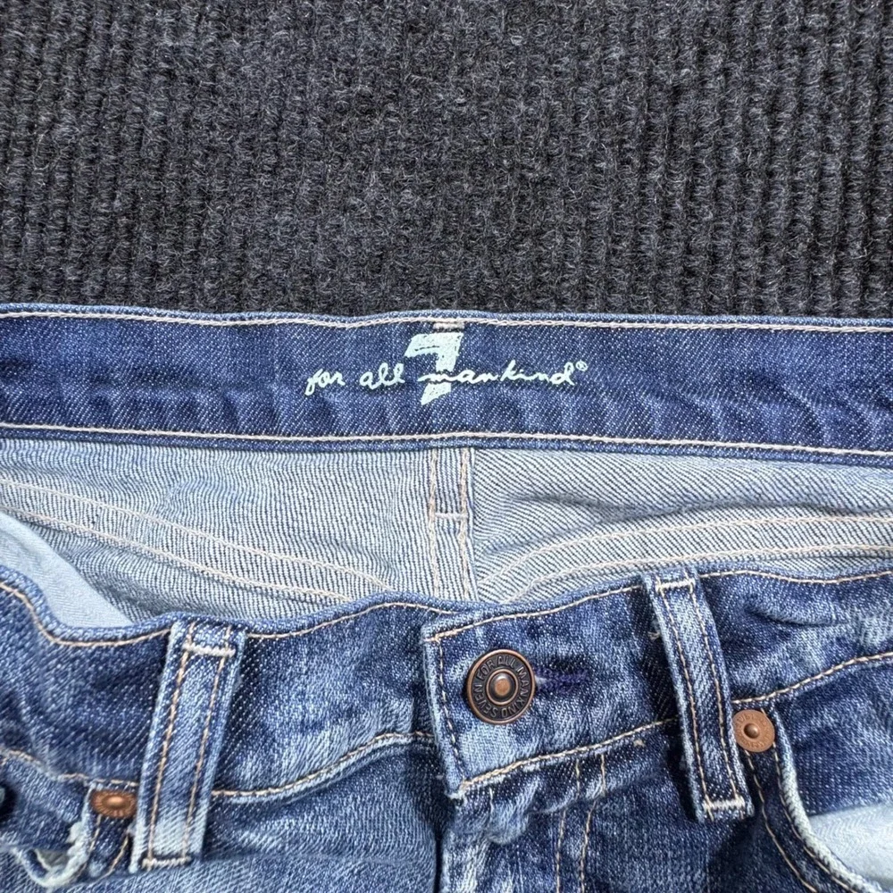 7 For All Mankind Jeans Womens 28 Blue Bootcut Medium Wash Stretch Denim - Picture 4 of 13